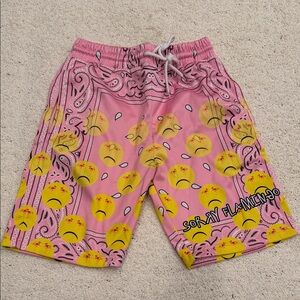 Pink and Yellow Men's Shorts
